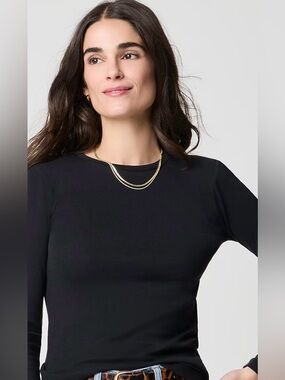 J. Crew Black Long-Sleeve Crewneck Tee